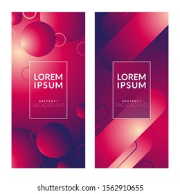 Vector pink and purple geometric background. Vertical banners with abstract background.