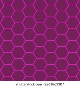patrón de cuadrícula hexagonal púrpura y rosa vectorial