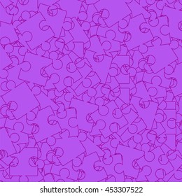 Vector Pink Puzzle Background. Jigsaw Pattern. Top View