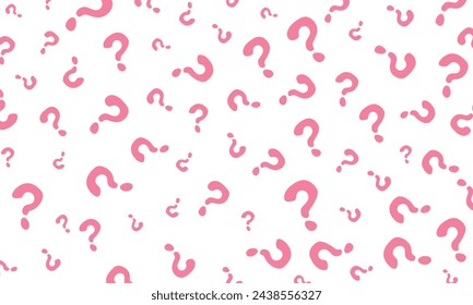 vector pink question marks pattern on white background