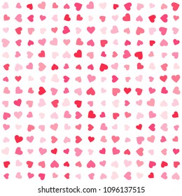 Vector pink & red Valentines Day heartshapes background element in flat style