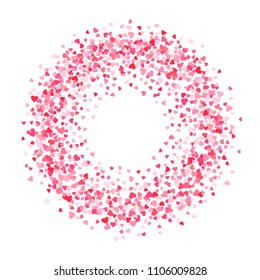 Vector pink & red Valentines Day heartshapes background element in flat style
