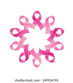 Vector Pink Ribbon Awareness Circle