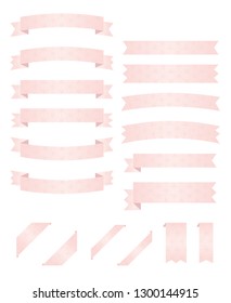 Vector pink ribbon background illustrations for title text and more variations 