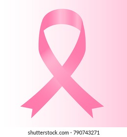 vector of pink ribbon for breast cancer awareness concept