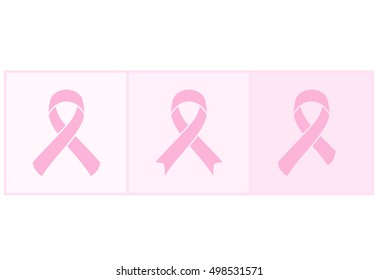 Vector Pink ribbons set of breast cancer on an abstract background. illustration for design exquisite poster, banner, advertising