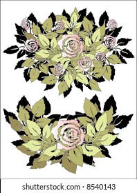 vector pink roses