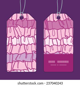 Vector pink ruffle fabric stripes vertical stripe frame pattern tags set
