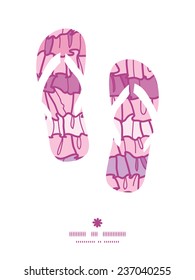 Vector pink ruffle fabric stripes flip flops silhouettes pattern frame
