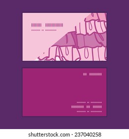 Vector pink ruffle fabric stripes horizontal corner frame pattern business cards set