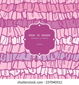 Vector pink ruffle fabric stripes frame seamless pattern background