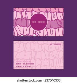 Vector pink ruffle fabric stripes vertical round frame pattern business cards set