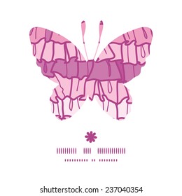 Vector pink ruffle fabric stripes butterfly silhouette pattern frame