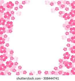 vector pink sakura flower background with text space on center