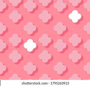 Vector pink seamless background with 3d square elements