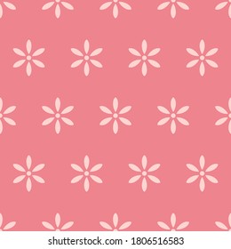 Vector of pink seamless flower pattern isolated on background. Graphic is great for wrapping paper, wallpaper, scrapbooks, backdrops, textiles and fabric.