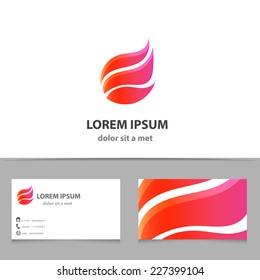 Vector pink shape logo with business card