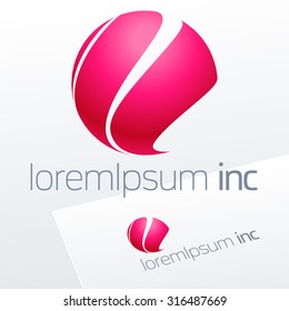 Vector pink sign. Logo for Cosmetics, Fashion