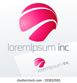Vector pink sign. Logo for Cosmetics, Fashion
