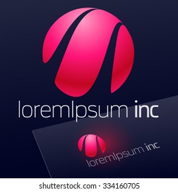 Vector pink sign. Logo for Cosmetics, Fashion