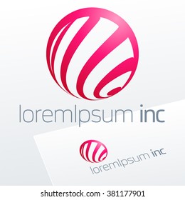 Vector pink sign. Logo for Cosmetics, Fashion
