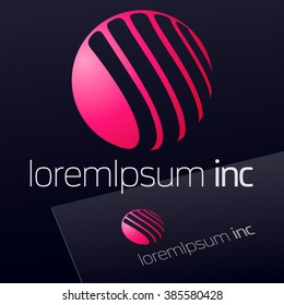 Vector pink sign. Logo for Cosmetics, Fashion