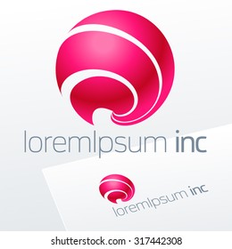 Vector pink sign. Logotype for Cosmetics, Fashion