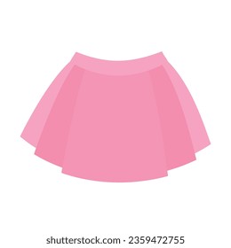Vector pink skirt illustration isolated on white background.