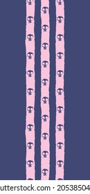 Vector pink skull stripes violet seamless pattern