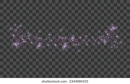 Vector pink sparkles and confetti background.