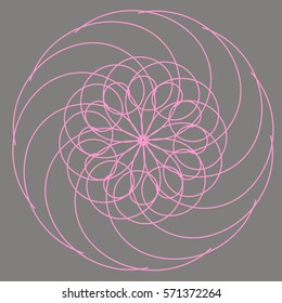 vector pink spiral on the gray background