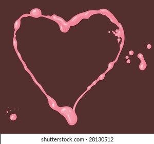 Vector pink splash in the form of heart