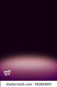 Vector of pink spotlight gradient to black in studio room background ,Template mock up for display of product,Business backdrop