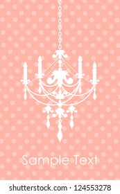 Vector pink spotted background with chandelier