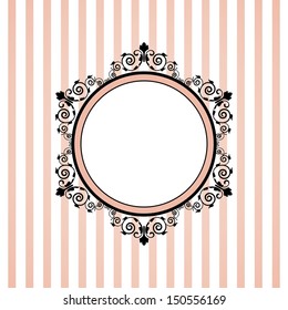 Vector pink striped frame