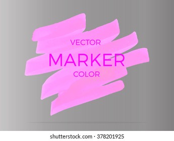 Vector pink stripes drawn with markers. Elements for design and background