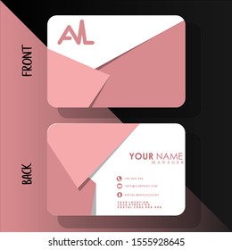 Vector pink style elegant design of Business card 