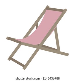 Vector Pink Sun Lounger. Beach Chair.