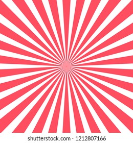 Vector pink sunburst background. Vector abstract background. 