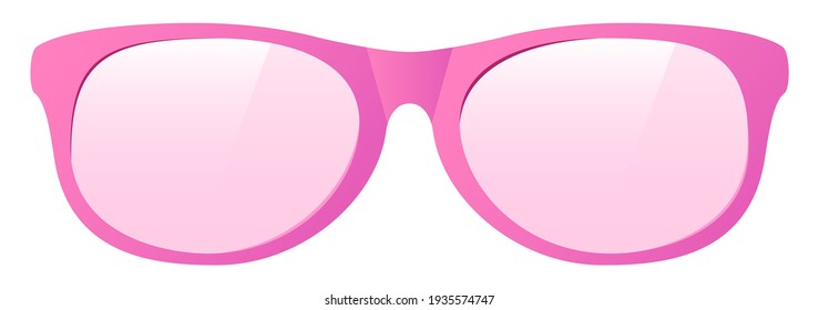 vector pink sunglasses on white background