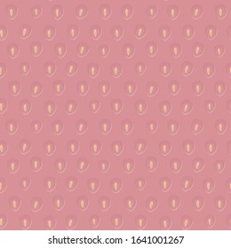 Vector pink sweet strawberry with yellow seeds seamless pattern.