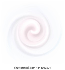 Vector Pink Swirl Cream Texture Background Isolated on White