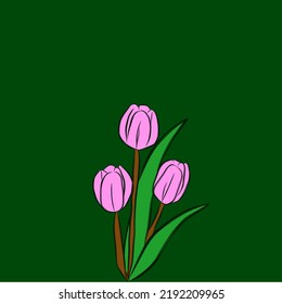 fondo abstracto de tulipanes rosa vectorial