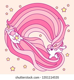 vector pink unicorn room art