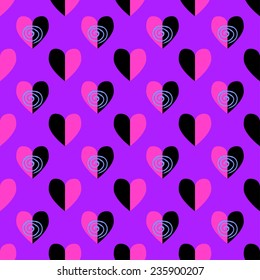 Vector Pink unusual hearts seamless pattern, background. Pattern can be used for wallpaper, pattern fills, web page background, surface textures, Valentines day wrapping paper.