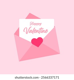 Vector Pink Valentine's Day Envelope