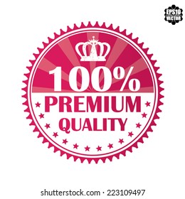 Vector : Pink Vintage Style Guarantee Premium Quality Badge, Label or Sticker Isolated on White Background. 