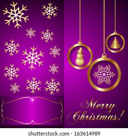 Vector Pink Violet Christmas Invitation Card
