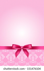 Vector pink wallpaper with bow