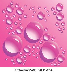 Vector pink water bubbles